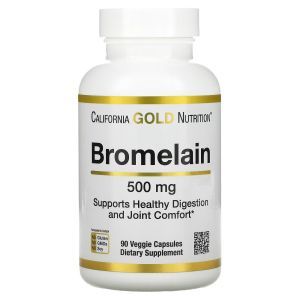 Бромелайн, Bromelain, California Gold Nutrition, 90 капсул