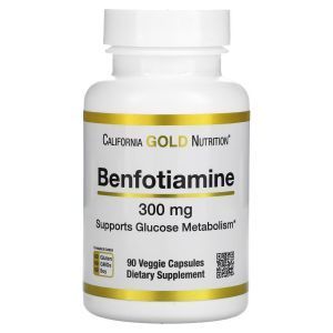 Бенфотиамин, Benfotiamine, California Gold Nutrition, 300 мг, 30 капсул