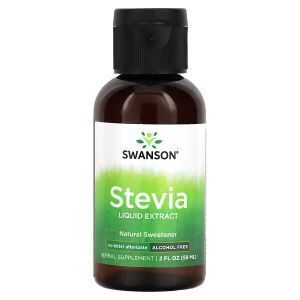 Стевия, Stevia Liquid Extract, Swanson, жидкий экстракт, без спирта, 59 мл 