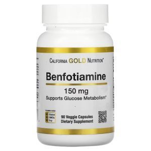 Бенфотиамин, Benfotiamine, California Gold Nutrition, 150 мг, 90 капсул