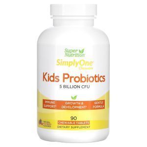 Пробиотики для детей, Kid’s Probiotics, Super Nutrition, со вкусом дикой ягоды, 5 миллиардов КОЕ, 90 жевательных таблеток