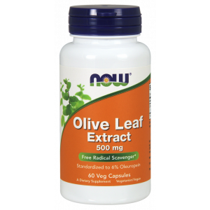 Листья оливы экстракт, Olive Leaf, Now Foods, 500 мг, 60 капсул