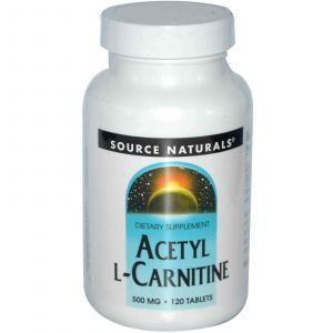 Ацетил -L карнитин, Source Naturals,500 мг, 120 табл