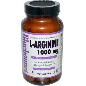 L-аргинин, Bluebonnet Nutrition, 1000 мг, 90 капсул.