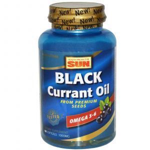 Масло черной смородины, Black Currant Oil, Health From Sun, 1000 мг, 60 гелевых капсул
