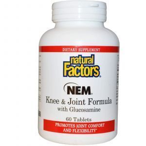 Яичная скорлупа с глюкозамином, NEM Knee & Joint Formula, Natural Factors, 60 таблеток