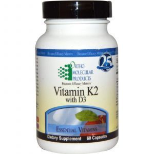 Витамин Д3 и К2, Ortho Molecular Products, 60 кап