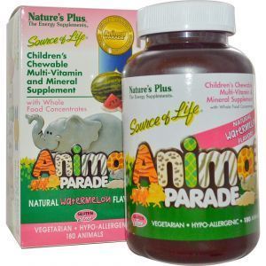 Витамины для детей, Nature's Plus, вкус арбуза, 180 шт