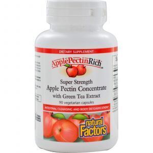 Яблочный пектин, Natural Factors, Концентрат, 90 капсул