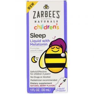 Детское средство для сна с мелатонином, Childrens Sleep Liquid with Melatonin, Zarbee's, 30 мл (Default)