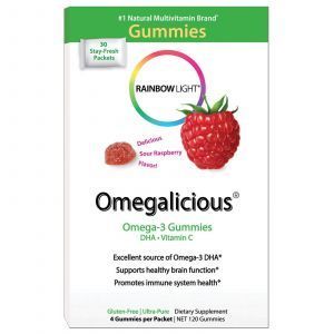 Рыбий жир для детей, Omega-3 Gummies, Rainbow Light, 30 пакетов по 4ш