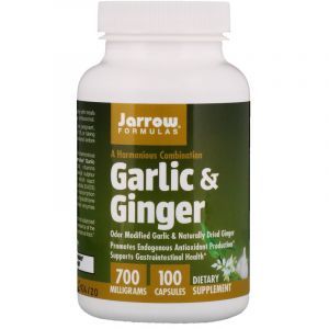 Корень имбиря и чеснок (Garlic Ginger), Jarrow Formulas, 700 мг, 100 капсул (Default)