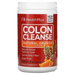 Толстая кишка, очищение, Colon Cleanse, Health Plus Inc., апельсиновый вкус, со стевией, 255 г