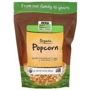 Попкорн (органик), Popcorn, Now Foods, Real Food, 680 г