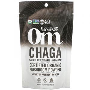 Чага, грибной порошок, Chaga, Om Mushrooms, сертифицированный органический, 100 г