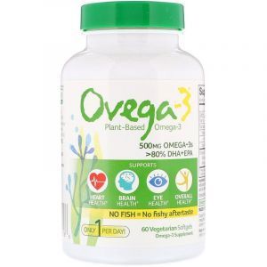 Овега-3 DHA + EPA, Ovega-3, DHA + EPA, Ovega-3, веганские омега-3, 500 мг, 60 вегетарианских капсул