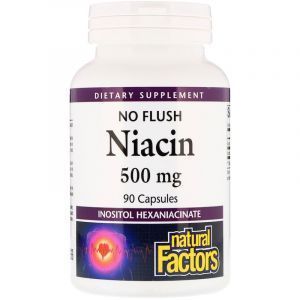 Витамин В3 (ниацин), Niacin, Natural Factors, 500 мг, 90 капсул (Default)