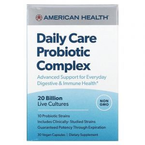 Пробиотический комплекс, Daily Care Probiotic Complex, American Health, ежедневный, 20 млрд КОЕ, 30 веганских капсул
