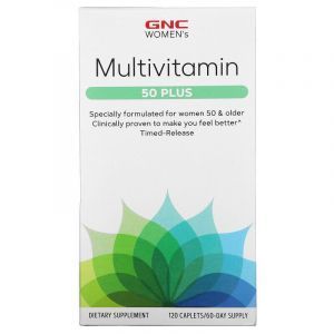 Мультивитамины для женщин 50+, Women's Multivitamin 50 Plus, GNC, 120 капсул