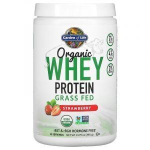 Сывороточный протеин, клубника, Whey Protein, Garden of Life, органик, 390 г