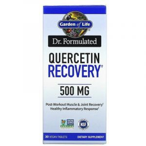 Кверцетин, Quercetin Recovery, Garden of Life, Dr. Formulated, восстановление, 500 мг, 30 веганских таблеток
