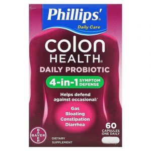 Пробиотики для кишечника, Colon Health Daily Probiotic, Phillip's, для здоровья толстой кишки, 60 капсул
