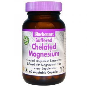 Магний хелат, Chelated Magnesium, Bluebonnet Nutrition, буферизованный, 60 капсул (Default)