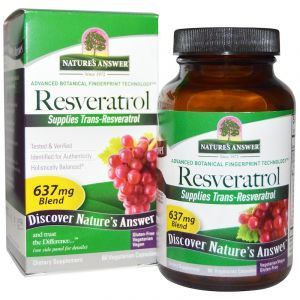 Ресвератрол (Resveratrol), Nature's Answer, 637 мг, 60 капсул (Default)