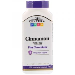 Корица и хром, Cinnamon, 21st Century, 2000 мг, 120 кап. (Default)