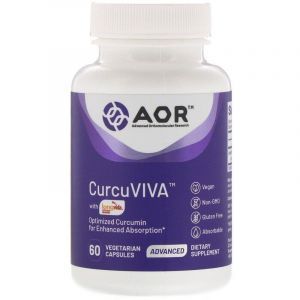 Куркумин, Curcumin, Advanced Orthomolecular Research AOR, 60 вегетарианских капсул