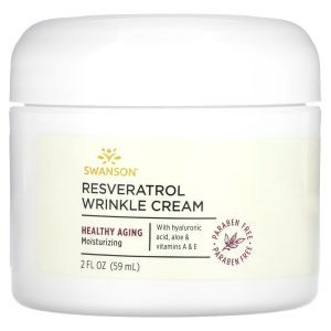 Крем от морщин, Resveratrol Wrinkle Cream, Swanson, с ресвератролом, 59 мл