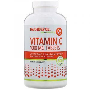 Витамин С, Vitamin C, NutriBiotic, 1000 мг, для веганов, 500 таблеток