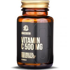 Витамин С, Vitamin C, Grassberg, 500 мг, 60 капсул
