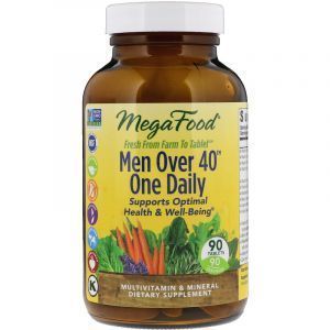 Витамины для мужчин, Men Over 40 One Daily, Mega Food, без железа, 40+, 1 в день, 90 таблеток (Default)
