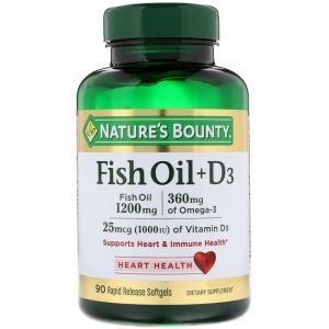 Рыбий жир + D3 в капсулах, Fish Oil D3, Nature's Bounty, 90 капсул быстрого высвобождения (Default)