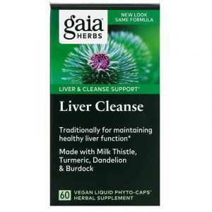 Очистка печени, Liver Cleanse, Gaia Herbs, 60 вегетарианских капсул