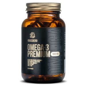 Омега-3, Omega-3 Premium, Grassberg, 1000 мг, 60 капсул
