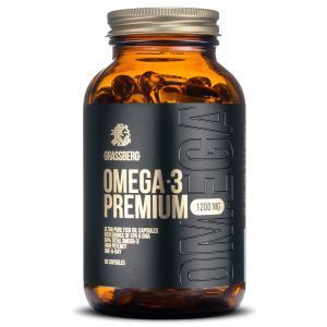 Омега-3, Omega-3 Premium, Grassberg, 1200 мг, 90 капсул
