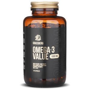 Омега-3, Omega-3 Value, Grassberg, 1000 мг, 120 капсул
