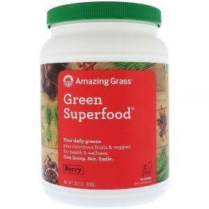 Суперфуд со вкусом ягод, Green Superfood, Amazing Grass, 800 г.