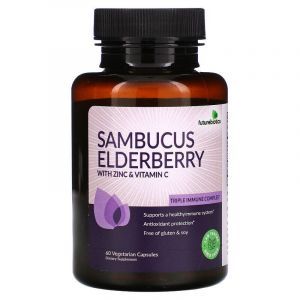 Бузина с цинком и витамином С, Sambucus Elderberry, FutureBiotics, 60 вегетарианских капсул