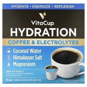 Кофе и электролиты, Coffee & Electrolytes, VitaCup, средней обжарки, 18 капсул по 4,5 г