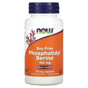 Фосфатидилсерин, Phosphatidyl Serine, Now Foods, без сои, 150 мг, 60 вегетарианских капсул