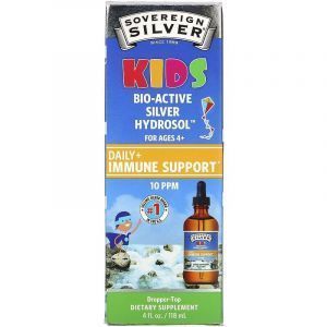 Гидрозоль серебра (коллоидное серебро) для детей, Silver Hydrosol, Sovereign Silver, биоактивный, иммунная поддержка, 118 мл
