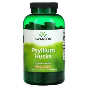 Подорожник шелуха, Psyllium Husks, Swanson, 610 мг, 300 капсул
