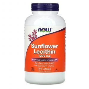 Соняшниковий лецитин, Sunflower Lecithin, Now Foods, 1200 мг, 200 гелевих капсул