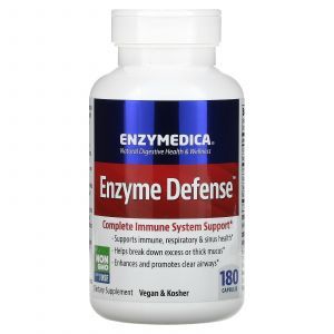 Протеолитические ферменты, Enzyme Defense, Enzymedica, 180 капсул