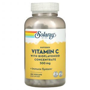 Витамин С и биофлавоноидный концентрат, Vitamin C, Solaray, 500 мг, 250 вегетарианских капсул