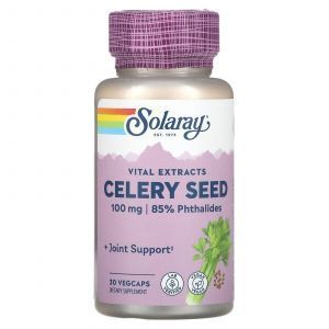 Сельдерей экстракт семян, Celery Seed Extract, Solaray, 100 мг, 30 капсул
