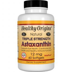 Астаксантин, Astaxanthin, Healthy Origins, 12 мг, 60 гелевых капсул (Default)